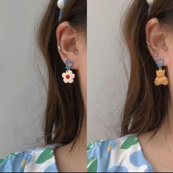 2/$20 Brand New Cute Teddy Bear S925 Silver Earrings - Picture 3 of 4